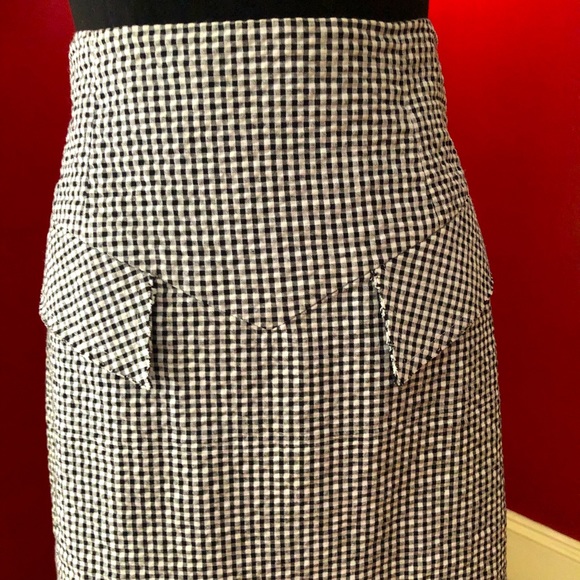 Gingham Black and White Mini Skirt - Picture 2 of 13
